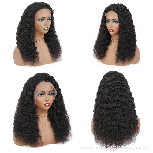 Natural color Brazilian Deep Wave 13x4 Lace Front Human Hair Lace Frontal Wig HD Transparent Raw Human Hair Wigs For Women